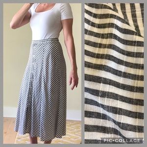 Max Studio Chevron Stripe Skirt Gray